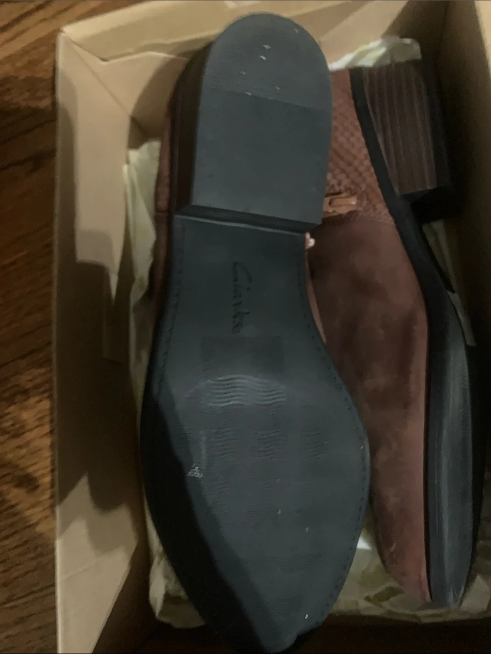 Clarks Women’s Brown Boots - Textured Leather Ankle Boot